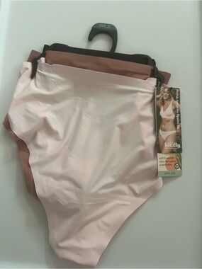 ⁠ Kindly Yours Seamless No Show Thong Multipack 3 Pack XXXL 22 Pink Brown Black